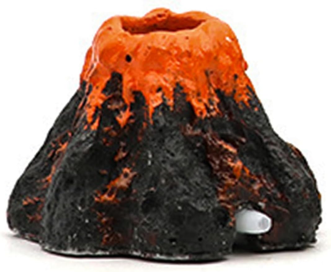 Fish Tank Volcano with Air Stone Aquarium Bubbler Decoration Air Pump Accessory Small