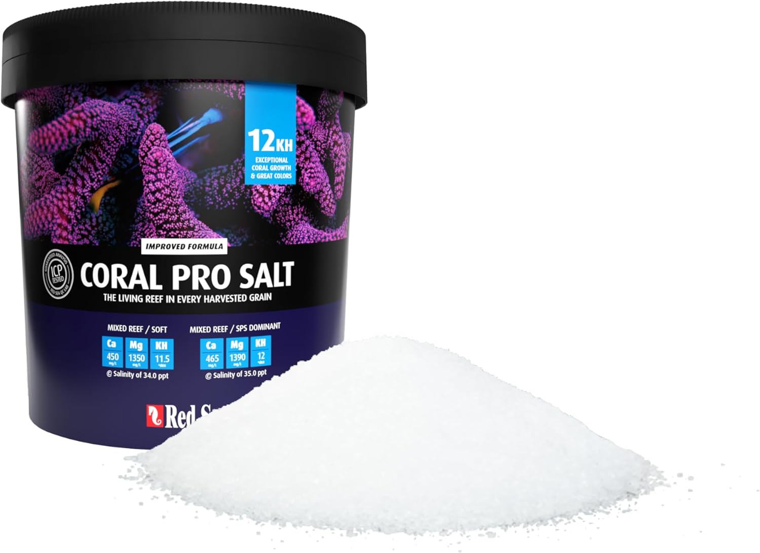 Red Sea Coral Pro Reef Salt Mix Large Bucket - Makes 175 Gallons Complete Marine Saltwater Aquarium Advanced Formula Optimal Coral Health & Stability