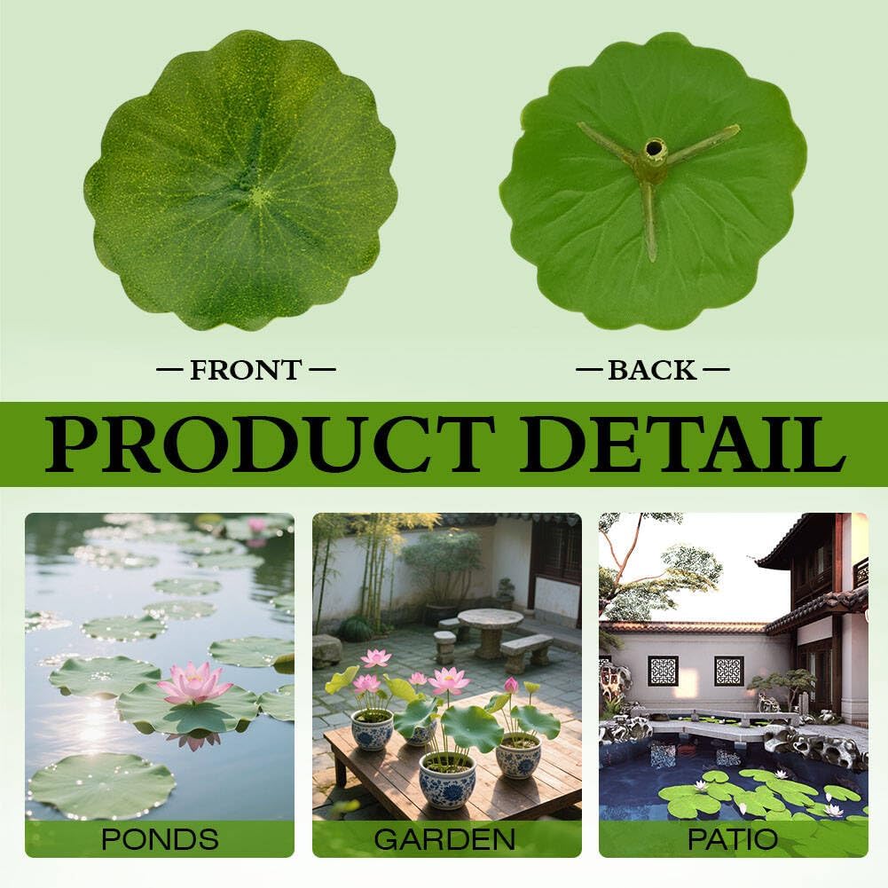 30PCS Artificial Water Lily Leaves,Small Realistic Floating Water Lily Pads, Pond Plant Lotus Leaves Suitable for Fish Tank,Terraces,Pool,Aquarium Decoration(1.93inch)
