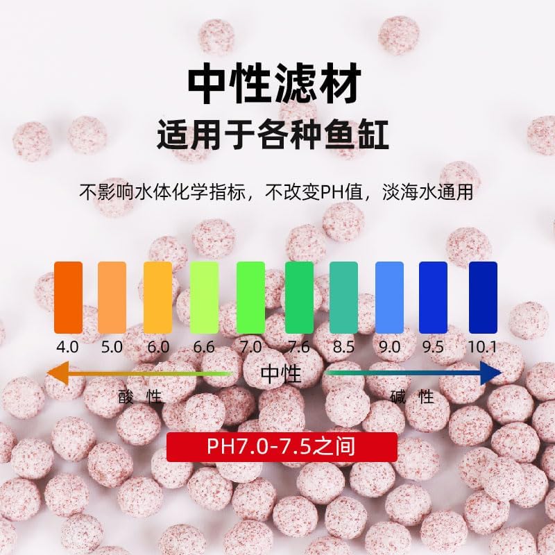Aquarium Biological Filter Media Hollow Center Ceramic Rings + Bio Balls for Fish Tank (Hollow Bio Balls)