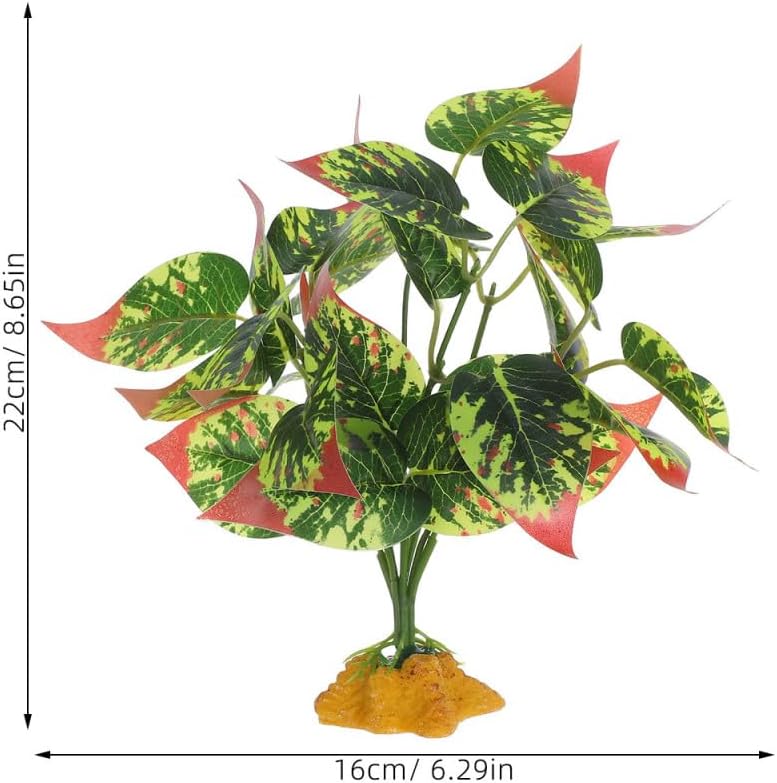 Totority Artificial Aquarium Plants for Fish Tank and Reptile Terrarium Decor Lifelike Abs Water Grass Cluster Low Maintenance Faux Seaweed Hideout for Amphibians and Reptiles