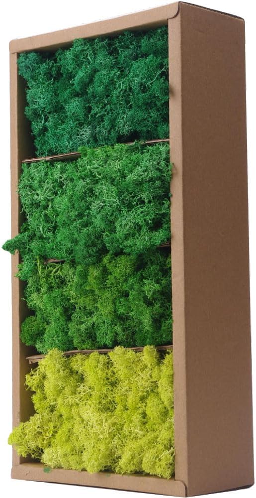 Preserved Moss-1.1lb 4 Color Mix Pack Reindeer Craft Moss, Green Moss Artificial Moss Suitable for Flowerbeds, Crafts, Home Office Artistic Decoration(Green Tones-2)