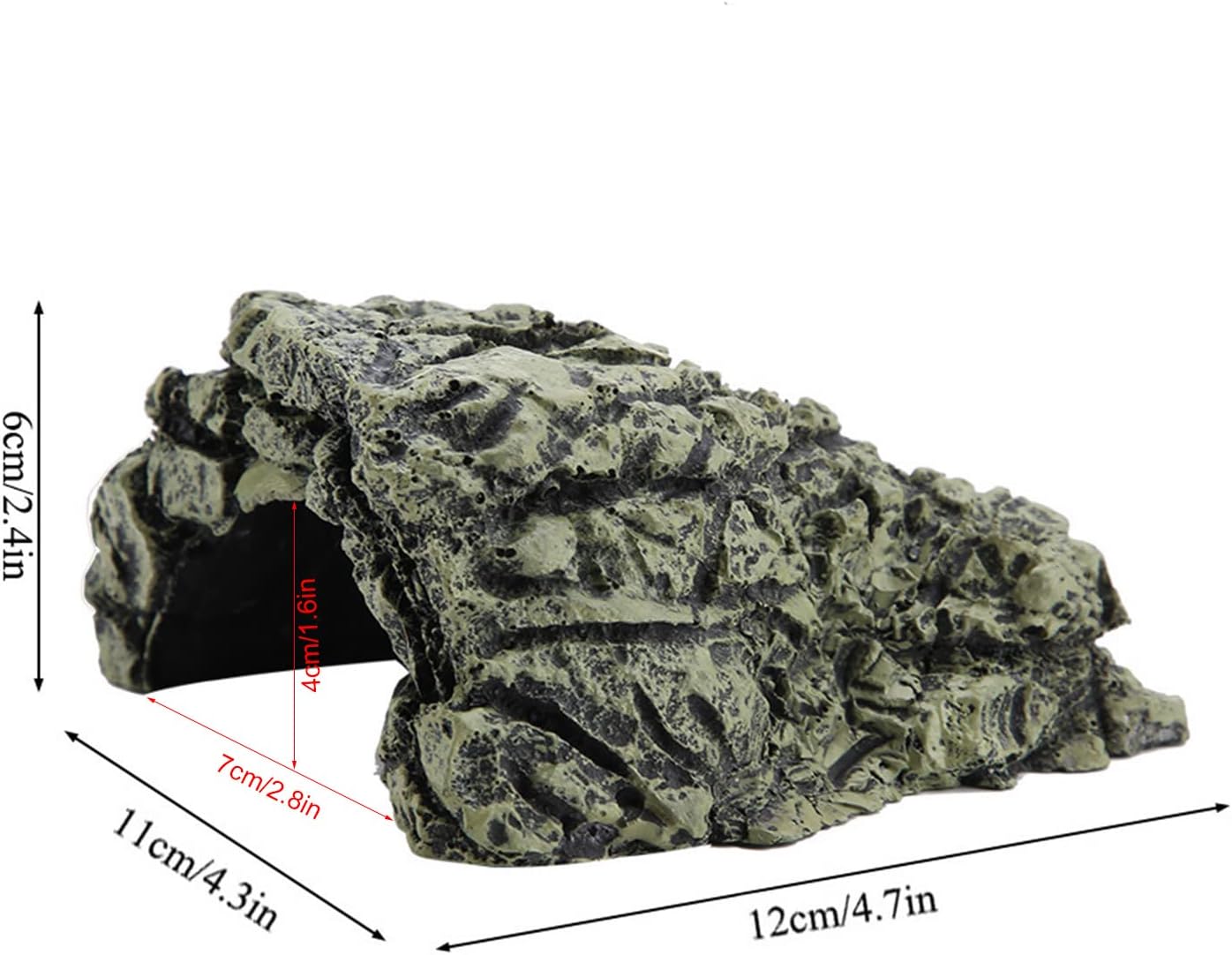 Reptile Hiding, Reptile Box Shelter Terrarium Hideout Caves for Aquarium Terrarium Decoration Ornament 4.7 x 4.3 x 2.4 inches(Medium)