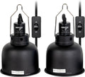 Reptile Light Fixture 2 Pack, 5.5 in Deep Dome Reptile Heat Lamp Fixture, Optical Reflection Terrarium Light Fixture for Reptile UVB UVA Heat Basking Bulbs
