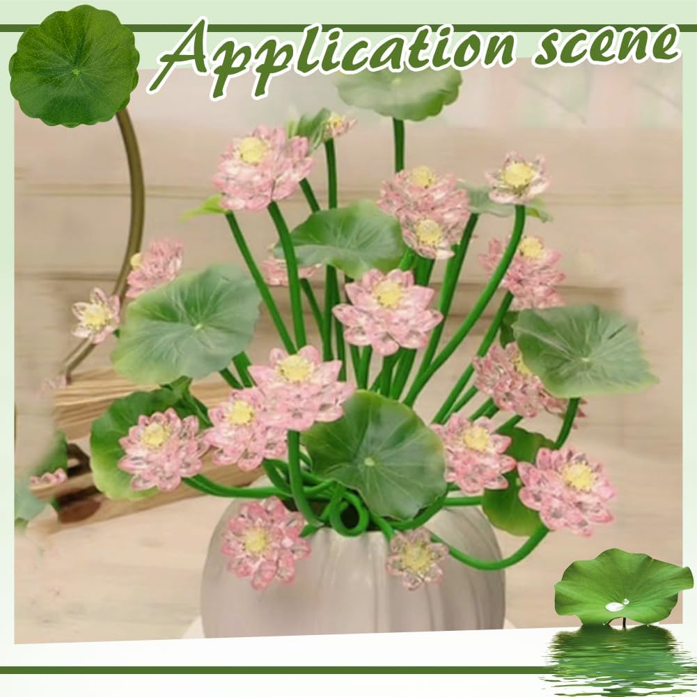 30PCS Artificial Water Lily Leaves,Small Realistic Floating Water Lily Pads, Pond Plant Lotus Leaves Suitable for Fish Tank,Terraces,Pool,Aquarium Decoration(1.93inch)
