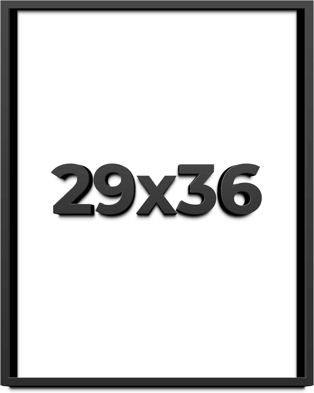 29x36 Shadow Box Frame Black | 1 Inch Deep Solid Wood Shadowbox Display Frame | UV Resistant Acrylic Plexiglass, Acid Free Backing, and Hanging Hardware | Dugan Picture Frame Style