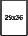 29x36 Shadow Box Frame Black | 1 Inch Deep Solid Wood Shadowbox Display Frame | UV Resistant Acrylic Plexiglass, Acid Free Backing, and Hanging Hardware | Dugan Picture Frame Style