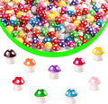 Mini Resin Mushrooms - 108PCS Bulk Small Fairy Garden Decor with 9 Colors, Miniature Mushroom Figurines for Terrarium, Dollhouse, Plant Pot, Aquarium Landscape, DIY Crafts
