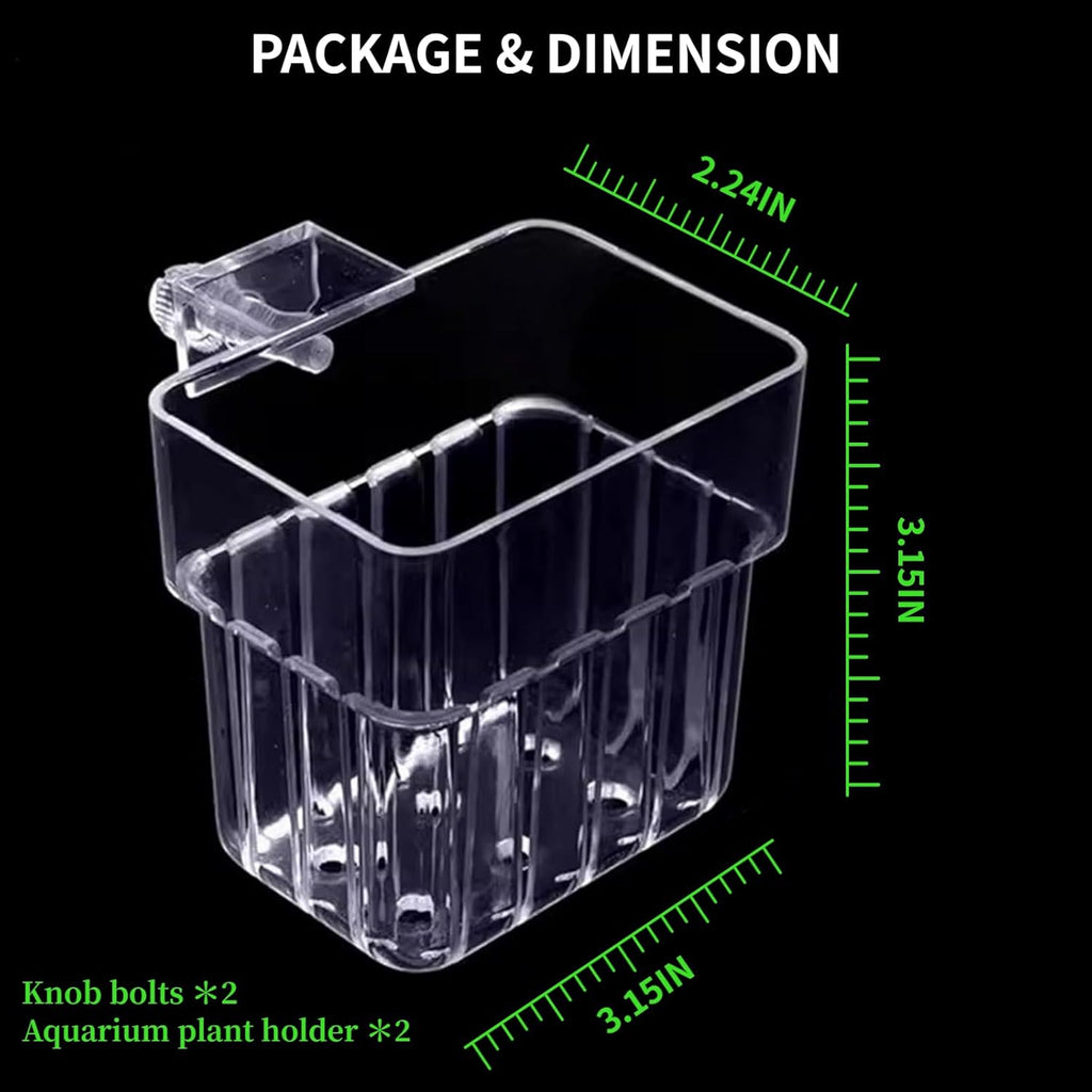 2 PCS Aquarium Plant Holder Top Hanging Fish Tank Plant Pot Aquarium Planter Cups for Water Feature Decoration