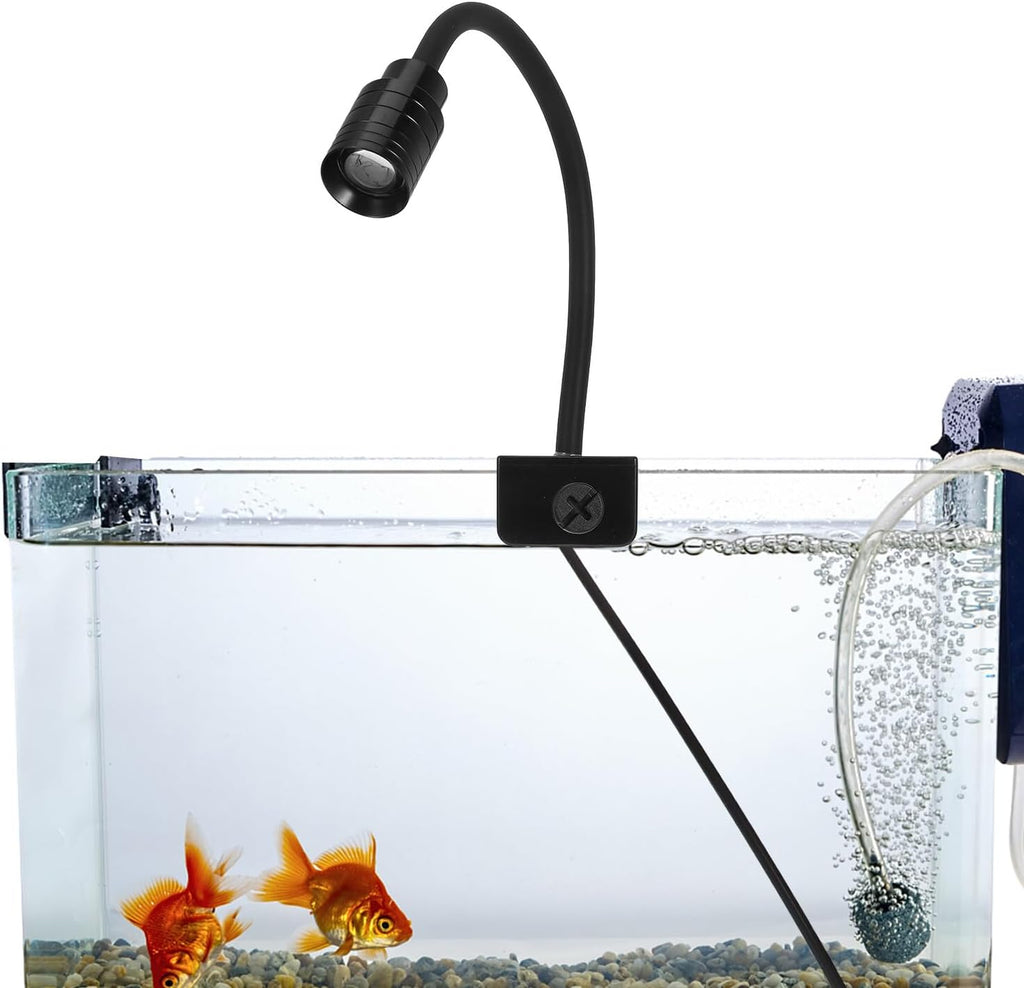YARNOW Adjustable LED Fish Tank Light with Mount for Small Aquariums Bright High-Brightness Illumination for Freshwater Saltwater Planted Tanks Efficient with Flexible Focal