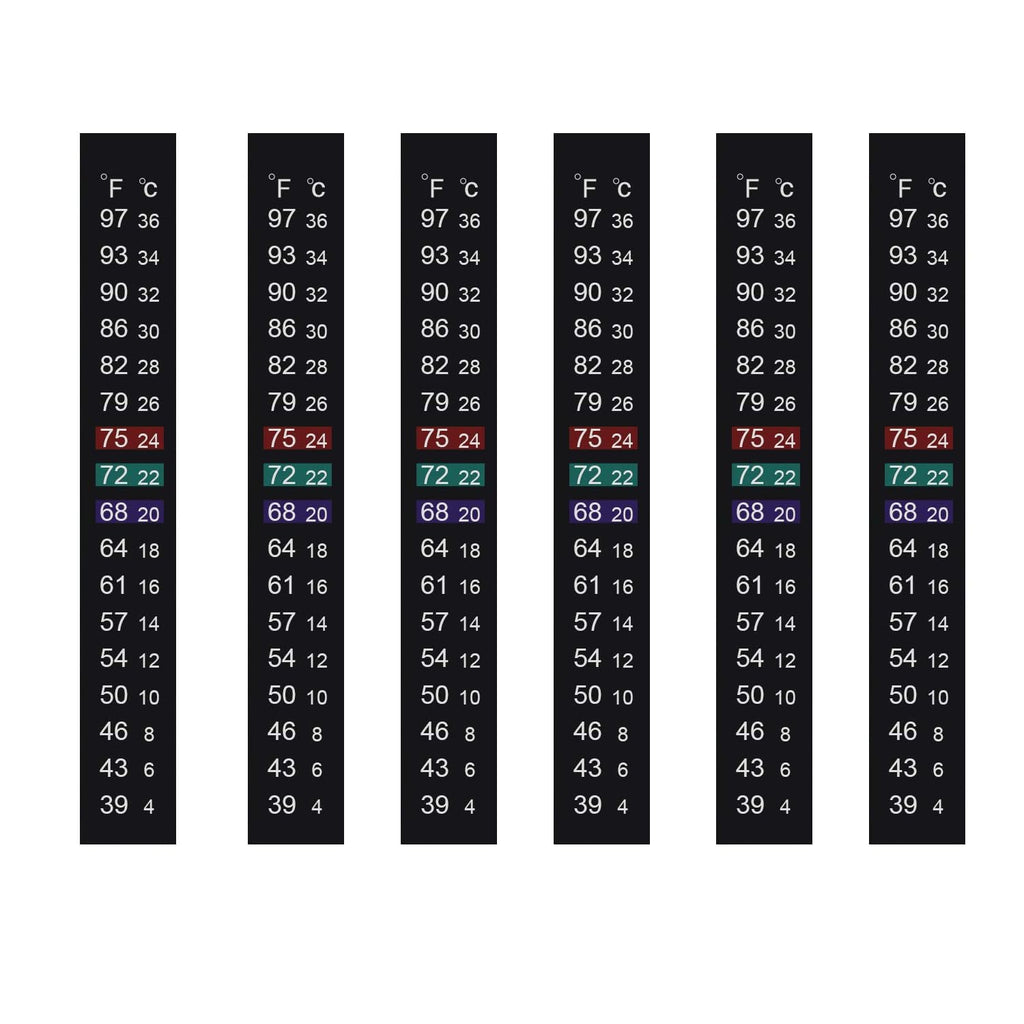 Brewing Thermometer Strip Adhesive Strip Thermometer Aquarium Thermometer Sticker for Fish Tank/Kombucha 39℉ to 97℉ & 4℃ to 36℃（6pcs）