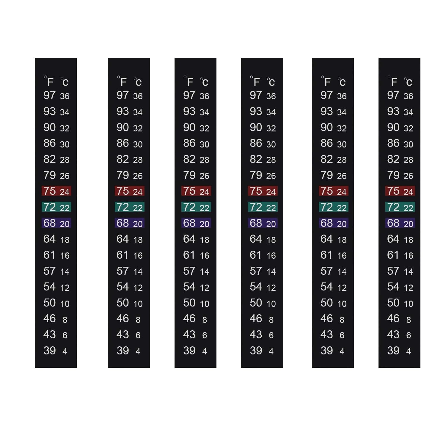 Brewing Thermometer Strip Adhesive Strip Thermometer Aquarium Thermometer Sticker for Fish Tank/Kombucha 39℉ to 97℉ & 4℃ to 36℃（6pcs）