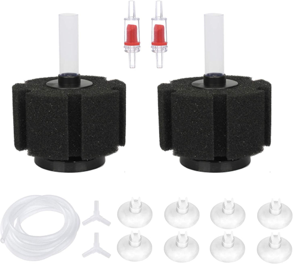 ALEGI Aquarium Sponge Filter with Airline Tubing, Check Valves, Suction Cups for 55 Gallon Fish Tank, Betta, Nano, Shrimp, Fry