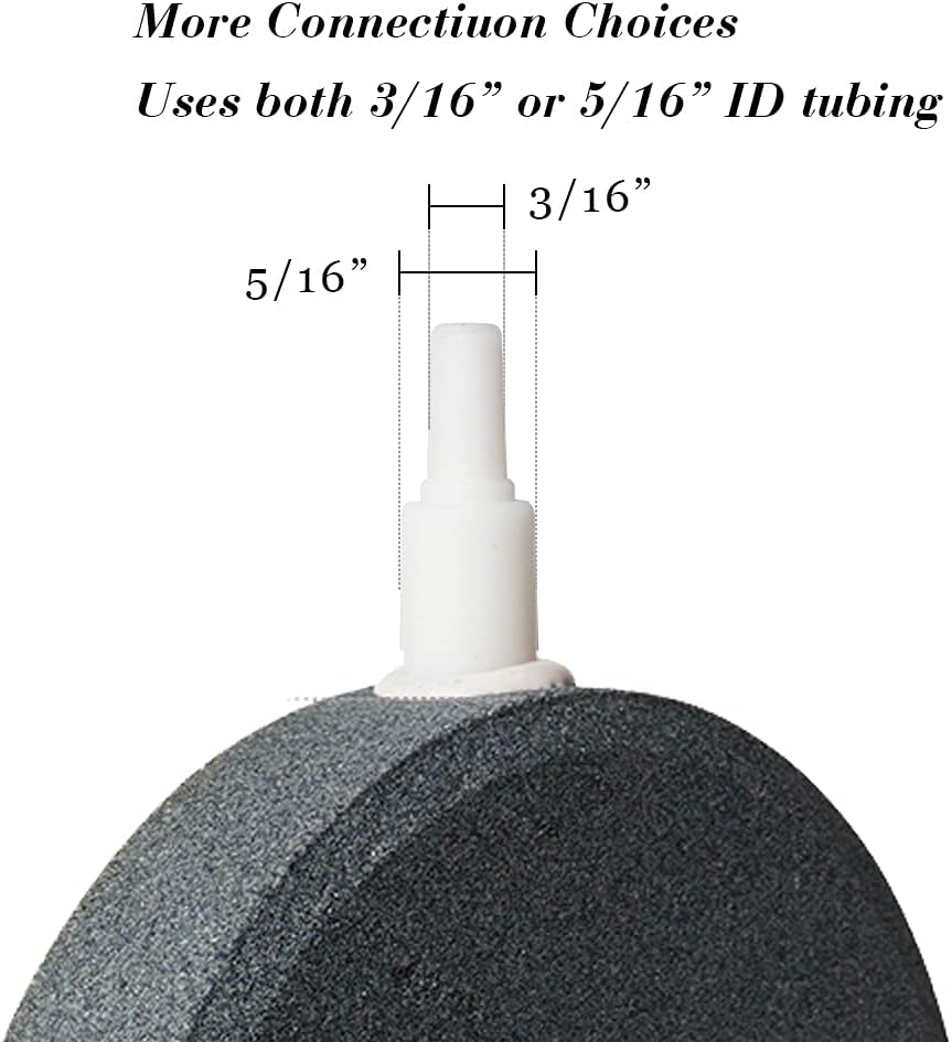 Quickun 2.36 Inch Updated Crazy Air Mineral Ball Stone Cylinder Bubbler Plus Diffuser Aquarium Fish Tank Hydroponics Pump Airstones Diffuser 3/16" 5/16" Hose ID, Pack of 2