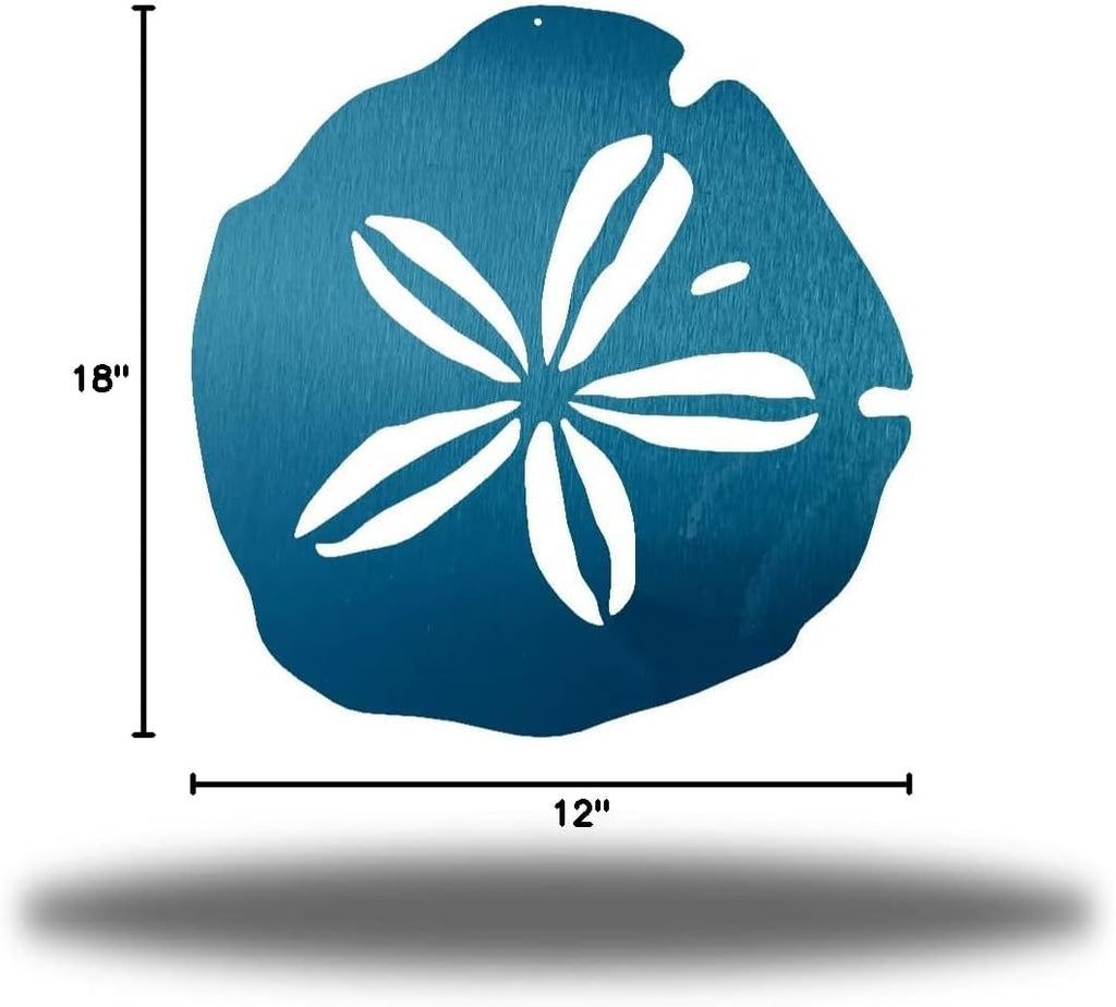 Riverside Designs Coastal Sand Dollar Ocean Beach Metal Art Steel Wall Decor (24", Teal)