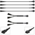 4PC 36in/90CM RGB LED Extension Cable With 2pcs 1-2 way spiltter Y cable,Rock Light Extension Wire,Neon Underglow Wire Cable Extension Kit for ATV Car Motorcycle Accent Light Strips Rock Lights