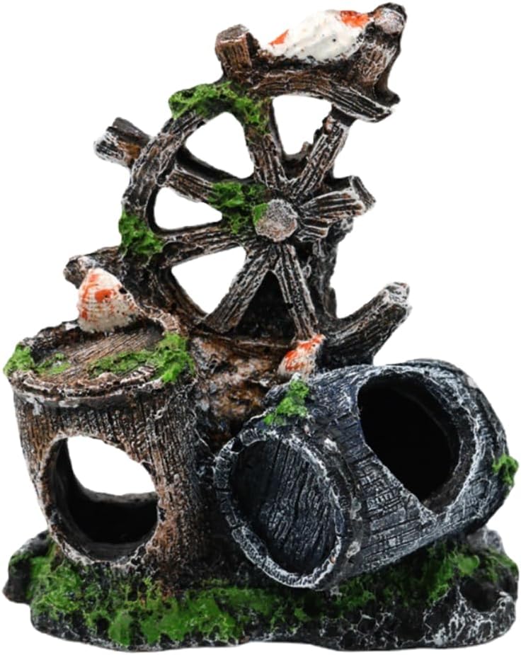 Pets Betta Fish Tank Cave Decorations,Wine Barrel Aquarium Decoration (1, Wine Barrel Decoration)