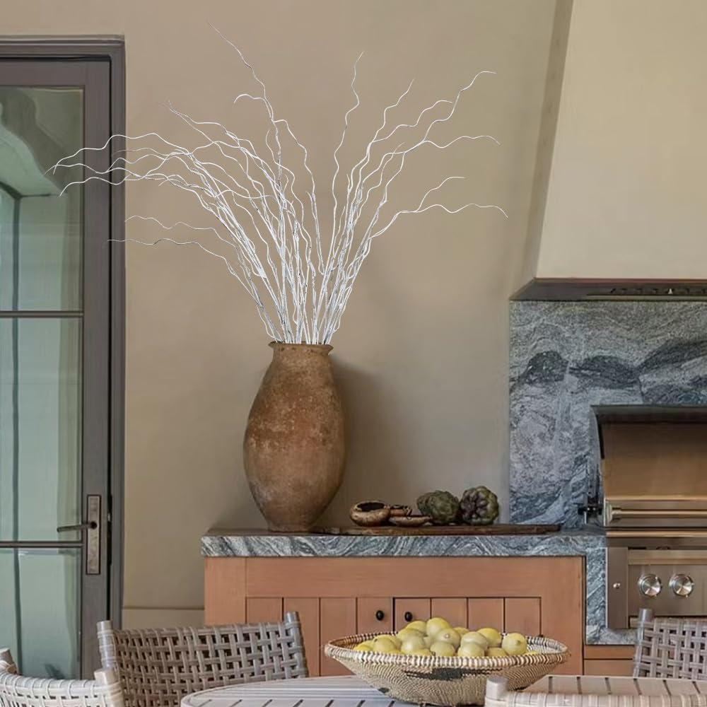 Artificial Plants,3Pcs 43" Faux Branches for Vase Filler,Curly Willow Branches,Artificial Branches for Decoration,Fake Branches Twigs Sticks for Shop Garden Office Home Décor