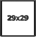 29x29 Shadow Box Frame Black | 1 Inch Deep Solid Wood Shadowbox Display Frame | UV Resistant Acrylic Plexiglass, Acid Free Backing, and Hanging Hardware | Dugan Picture Frame Style