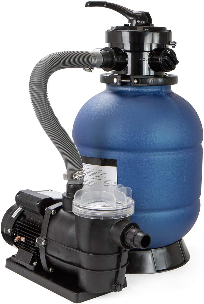 XtremepowerUS 13" Sand Filter 0.75 HP Pool Pump 4 Way Valve for Above Ground Pool Set with Stand Up To 10,000 Gallons, 2400GPH 1-1/4"NPT
