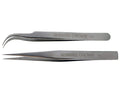 SHINING CROWN Tweezers for Eyelash Extension Straight and Curved 2PCS Set