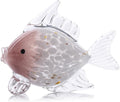 Large Hand Blown Glass Fish Figurines, Aquarium Sea Glass Art, Pink Fish Statue Sculpture Modern Coastal Accent - for Beach Knick Knacks, Coffee Tables, Nautical Offices Centerpiece