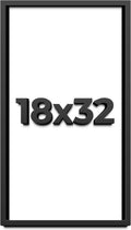18x32 Shadow Box Frame Black | 1 Inch Deep Solid Wood Shadowbox Display Frame | UV Resistant Acrylic Plexiglass, Acid Free Backing, and Hanging Hardware | Dugan Picture Frame Style