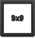 9x9 Shadow Box Frame Black | 1 Inch Deep Solid Wood Shadowbox Display Frame | UV Resistant Acrylic Plexiglass, Acid Free Backing, and Hanging Hardware | Dugan Picture Frame Style