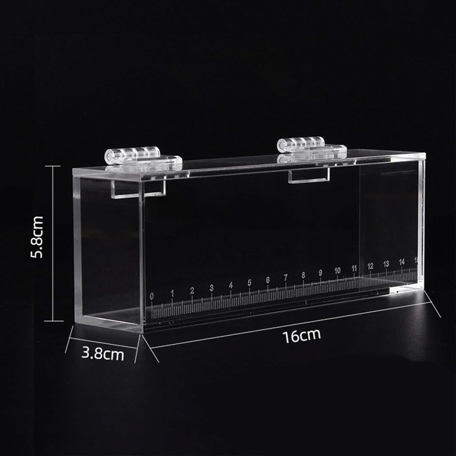 Gazechimp Fishing Photo Tank Fish Viewing Box Acrylic Hatching Incubator Clear Micro Landscape Fish Tank Fish Breeder Isolation Breeder Box with Scale, L