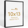 10x13 Aluminum Metal Picture Frame,Tempered Glass Black Photo Frame 10x13 for Family Photo,Posters,Art,Document to Wall Mount Horizontally or Vertically
