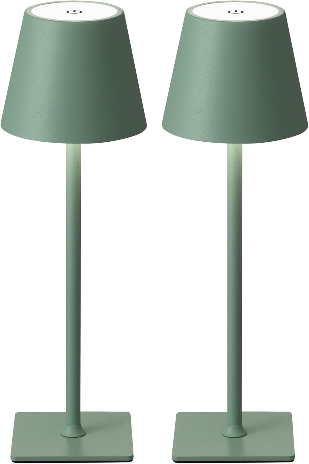 KDG 2 Pack Cordless Table Lamp,Portable LED Desk Lamp, 4000mAh Battery Operated, 3 Color Stepless Dimming Up, for Restaurant/Bedroom/Bars/Outdoor Party/Camping/Coffee Shop Night Light(Green)