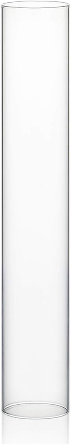 WGVI Hurricane Candle Holder Sleeve, Wide 2", Height 12", Clear Glass Cylinder Candleholder, Chimney Tube, Open Ended Candle Shade, 1 Piece (HST0212_1)