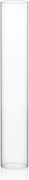 WGVI Hurricane Candle Holder Sleeve, Wide 2", Height 12", Clear Glass Cylinder Candleholder, Chimney Tube, Open Ended Candle Shade, 1 Piece (HST0212_1)