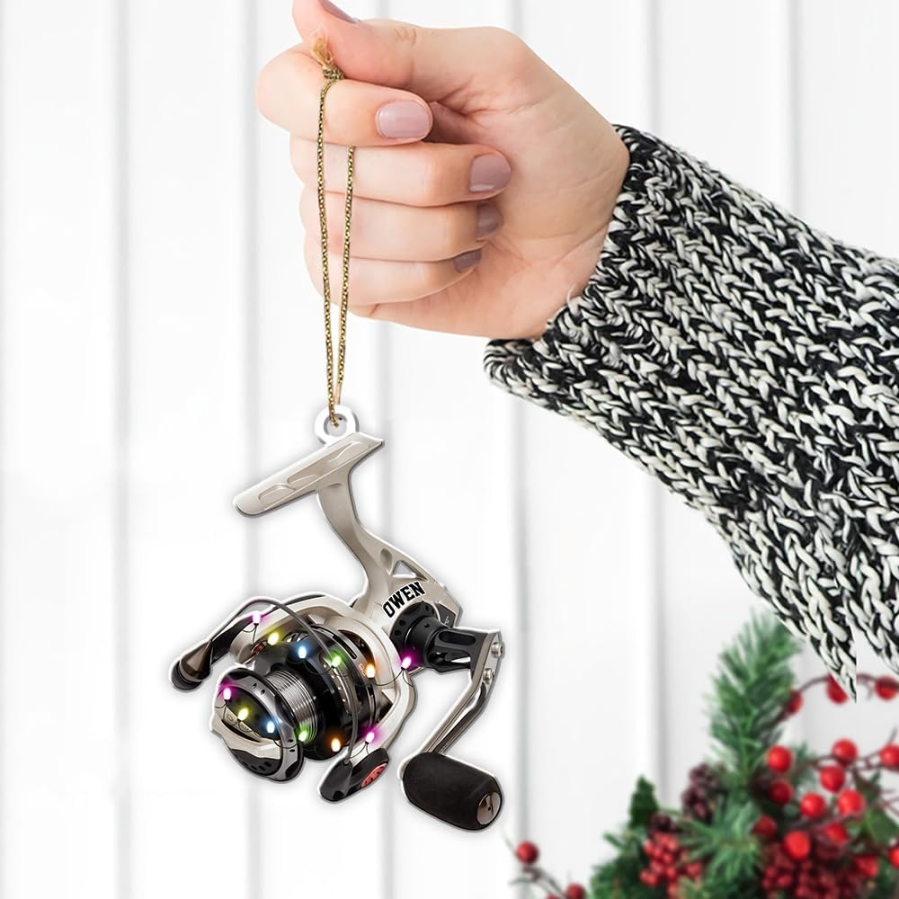 Fishing Rob Personalized Fishing Christmas Ornament Fish Ornaments for Christmas Tree Bass Fish Ornaments Fishingman Decor Flat 2D Hanging Tree Fisherman Dad Gift 137