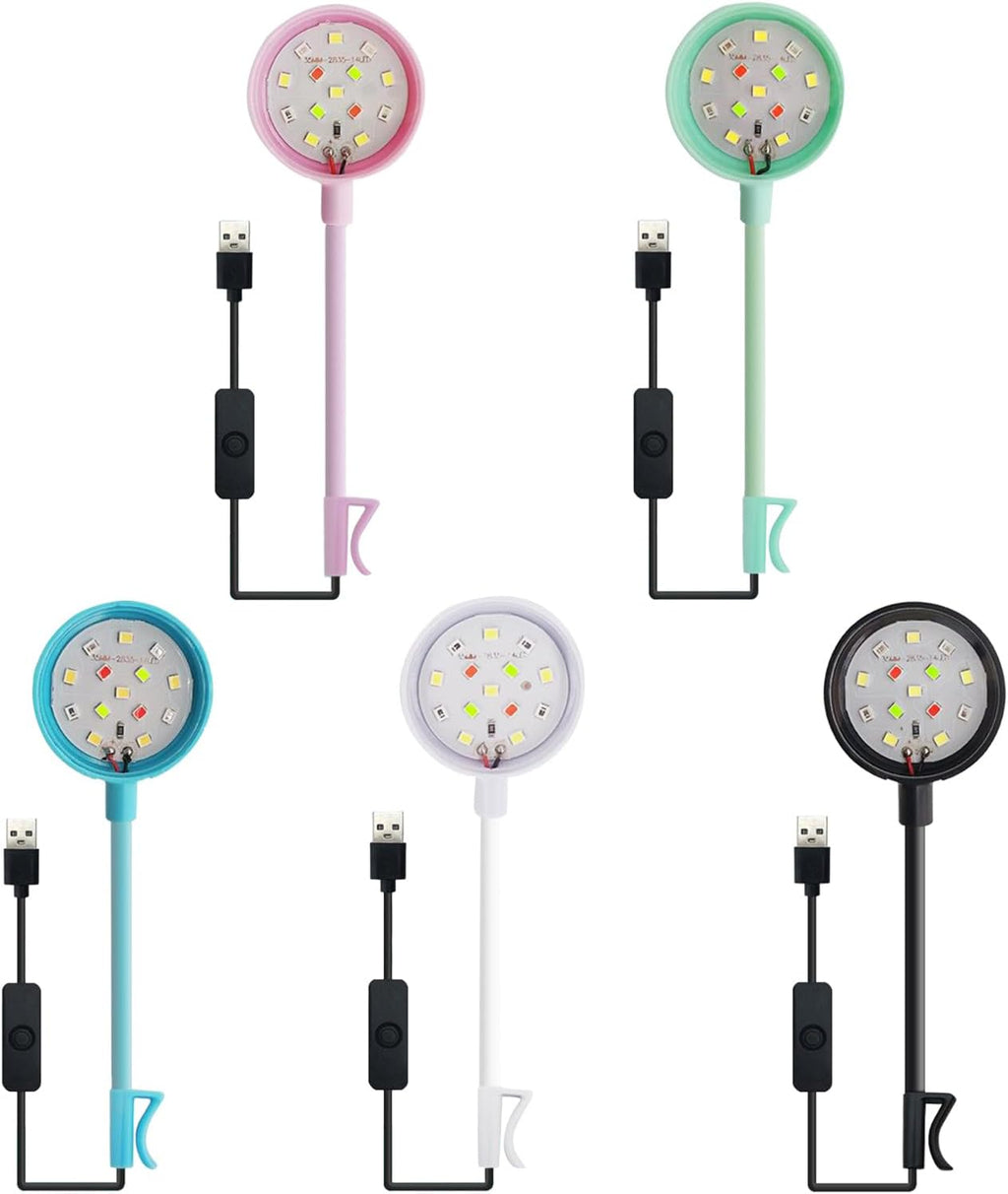 Lamps, Small Aquarium Fish Tank Led Light with USB Interface Clip On for Plant Aquarium, 9.00 * 6.00 * 5.00CM, Pink