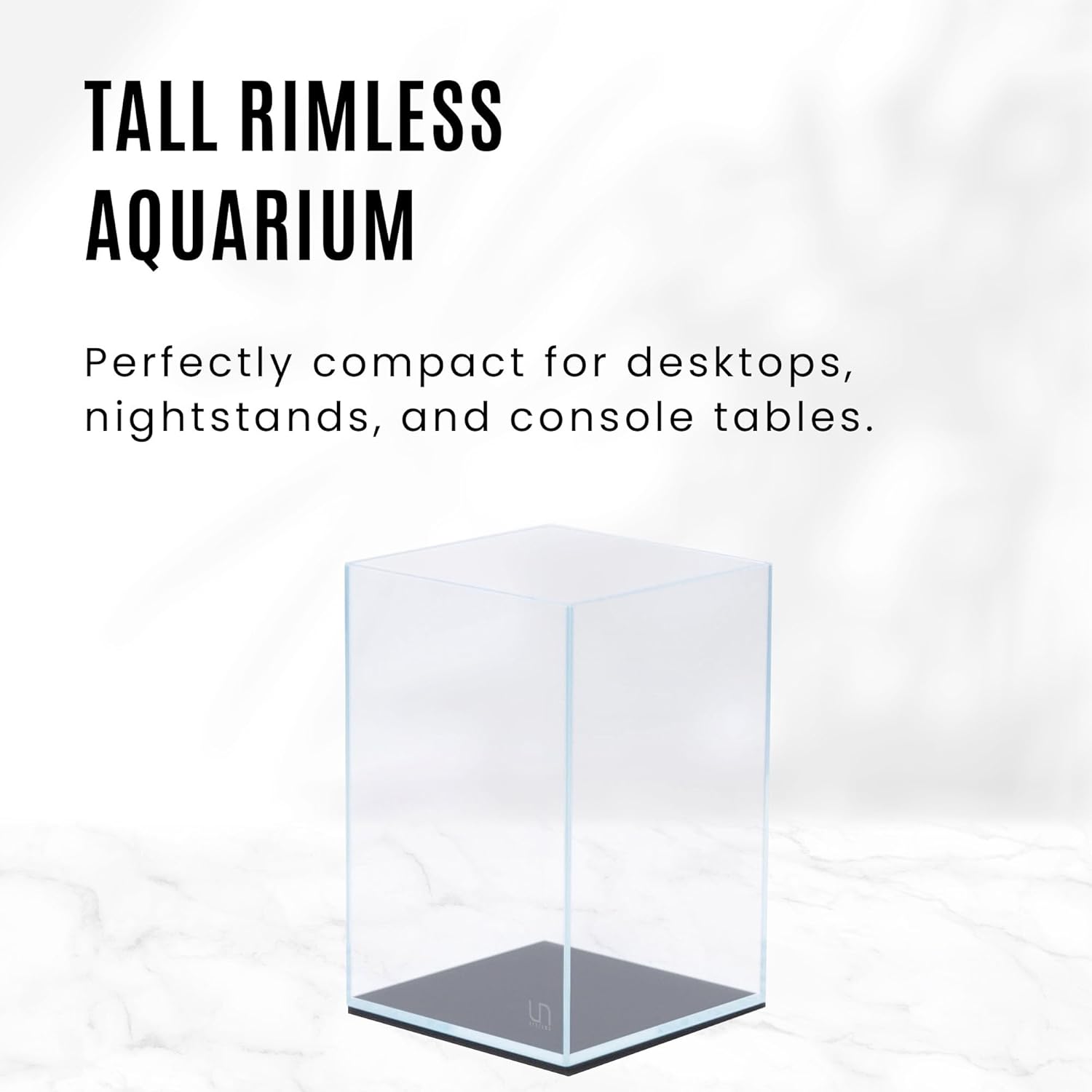 UNS Ultra Clear Rimless Tank - 5.9GAL | 22.5L - 9.84x9.84x14.17 | 25x25x36 CM, 5mm Glass Thickness, Leveling Mat Included - Low Iron, High Clarity Fish Tank w/ 45° Mitered Edge - [25T]