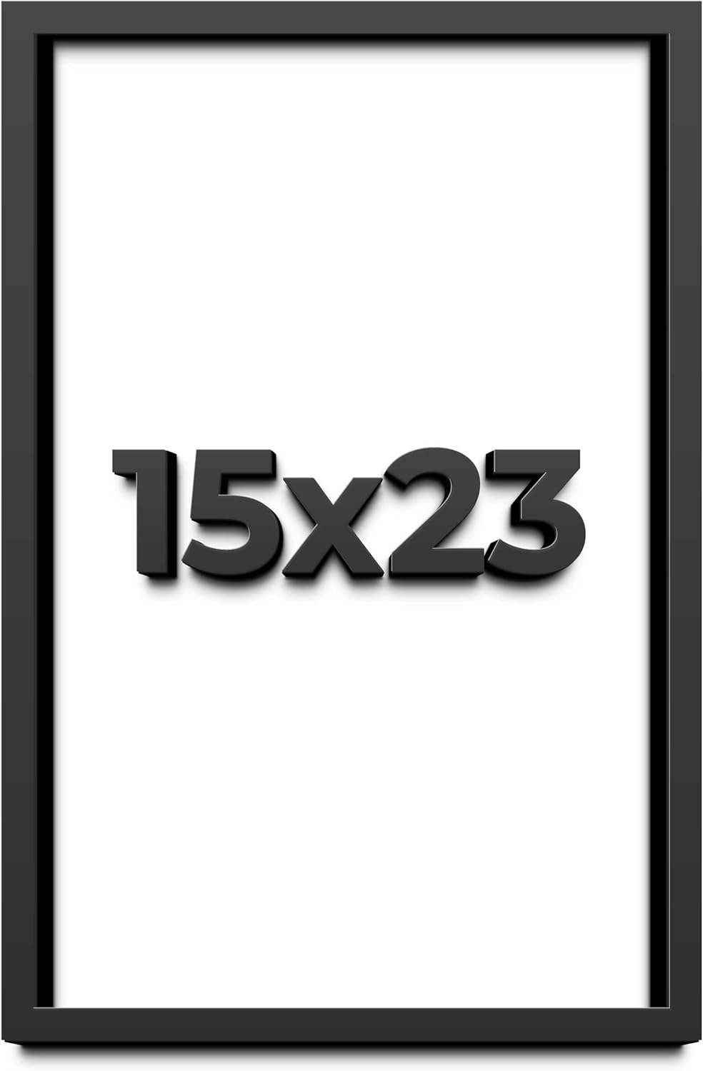 15x23 Shadow Box Black Display Frame | 1 Inch Deep Solid Wood Shadowbox | UV Resistant Acrylic Plexiglass, Acid Free Backing, and Hanging Hardware | Dugan Picture Frame Style