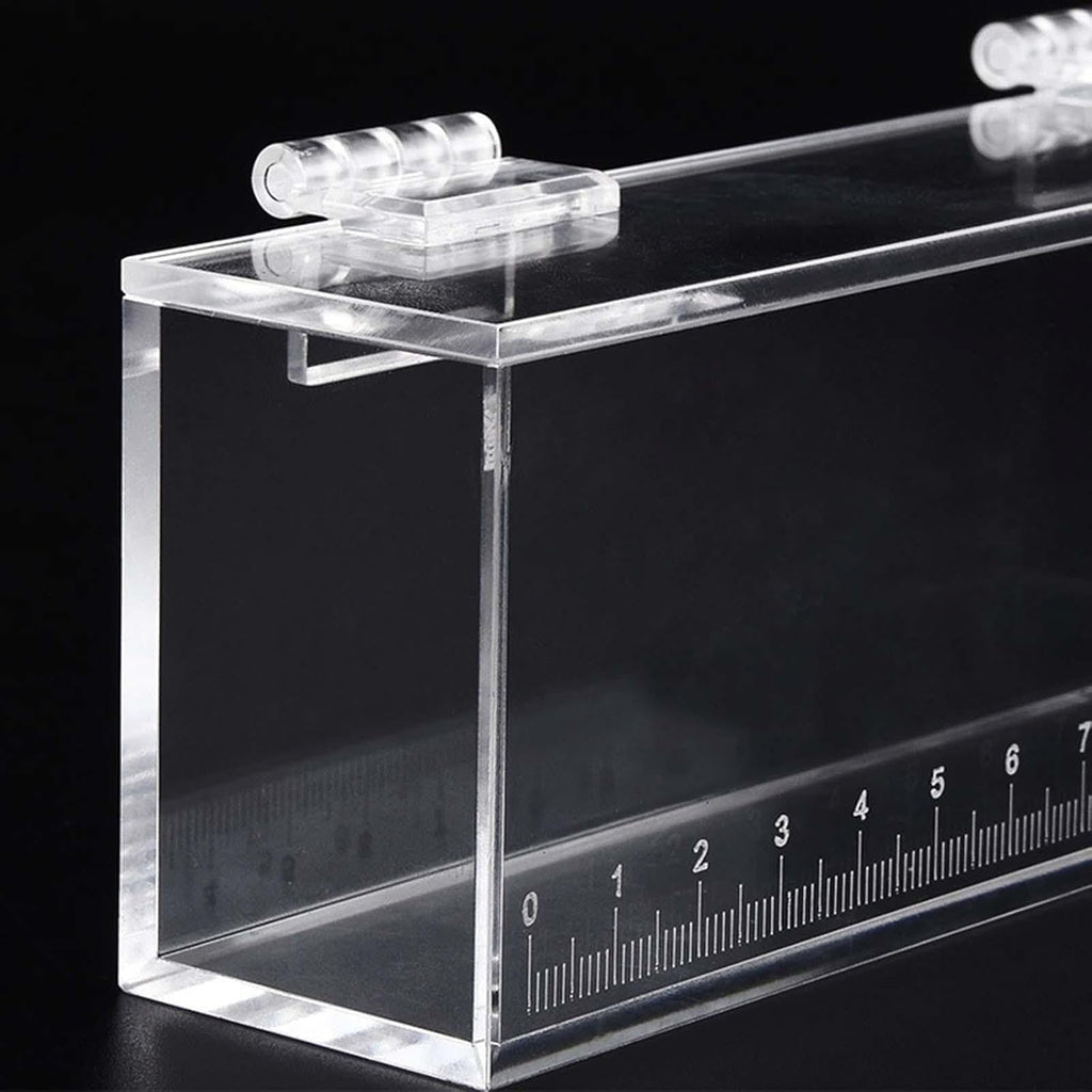 Gazechimp Fishing Photo Tank Fish Viewing Box Acrylic Hatching Incubator Clear Micro Landscape Fish Tank Fish Breeder Isolation Breeder Box with Scale, L
