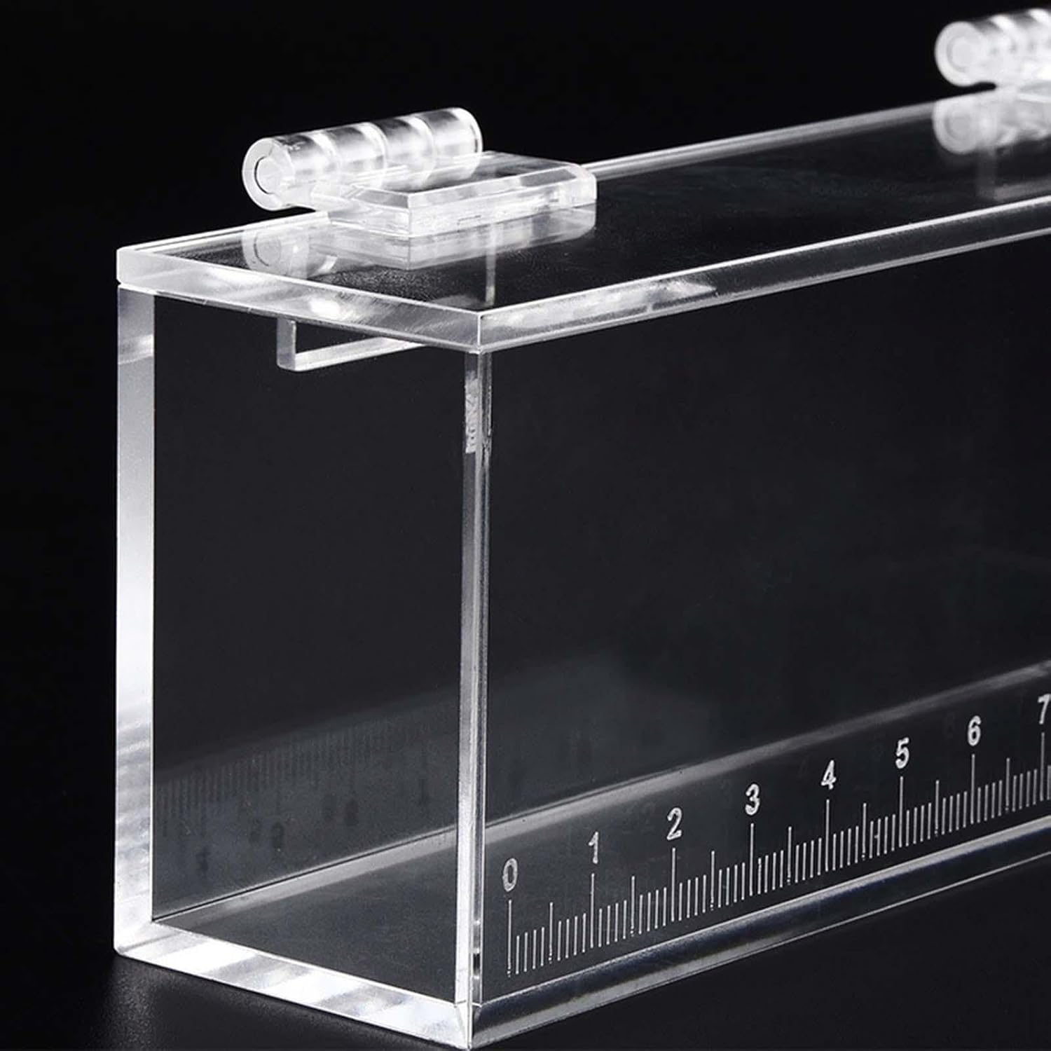 Gazechimp Fishing Photo Tank Fish Viewing Box Acrylic Hatching Incubator Clear Micro Landscape Fish Tank Fish Breeder Isolation Breeder Box with Scale, L