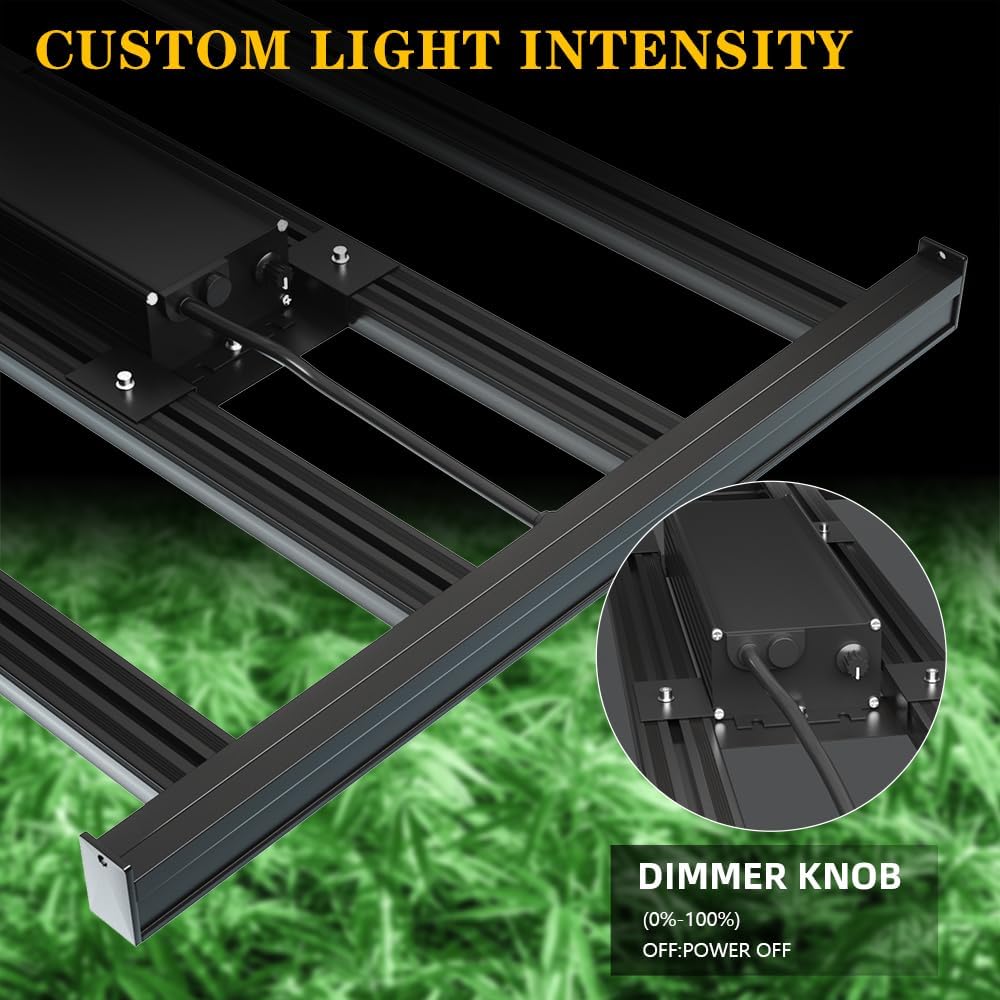 CANAGROW CG2400 LED Grow Light for Indoor Plants 4x4ft Coverage with High Yield Diodes, Sunlike Full Spectrum Dimmable Growing Lamps for Hydroponic Indoor Seeding Veg Bloom Greenhouse (Black)