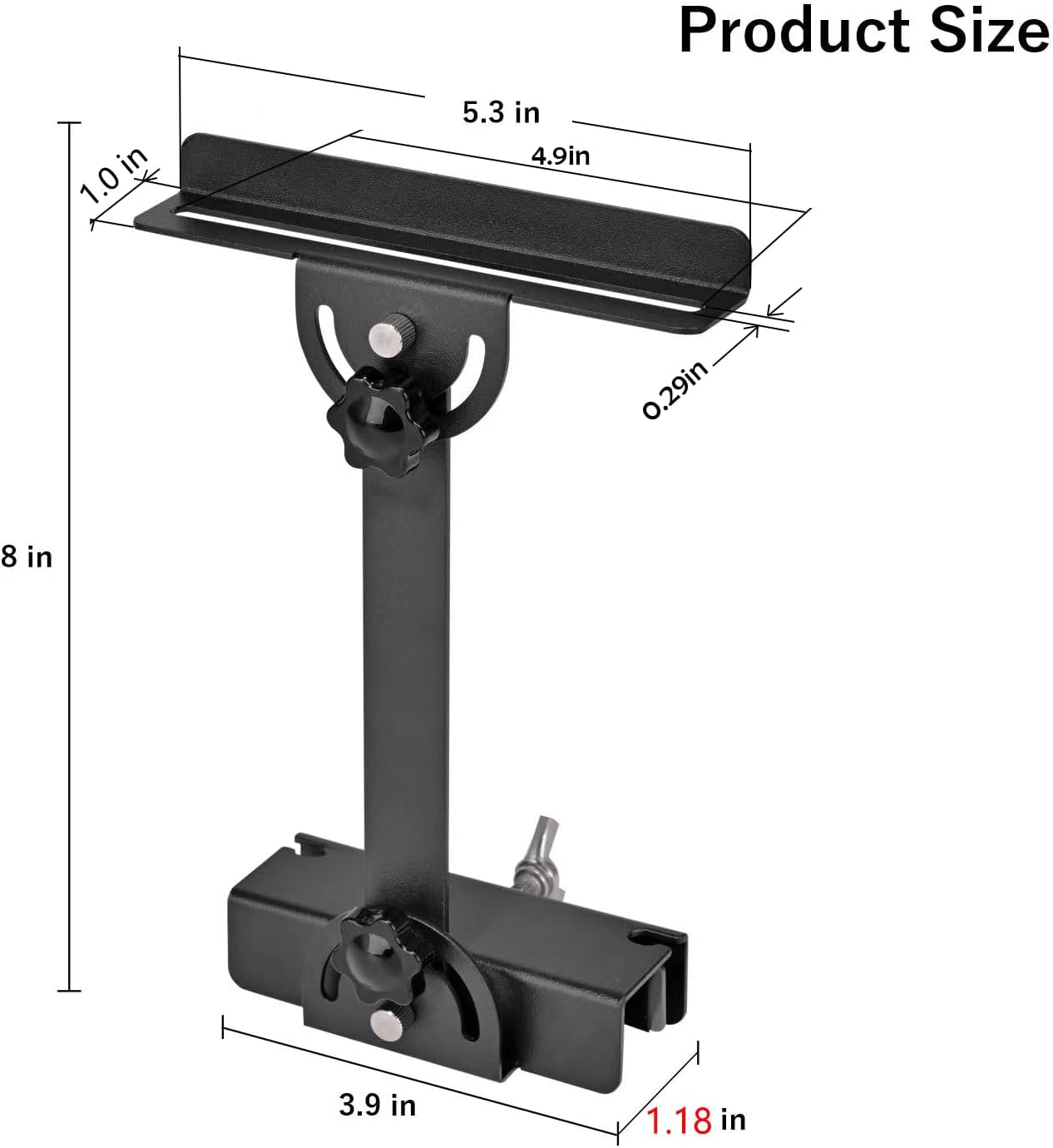 Aquarium Light Riser (2pcs) - for Straight-Edge Lidless Tanks, Max 1.18" Glass+Trim, Fits ≤4.9" Wide Lights, 0-6.5" Height Adjustable