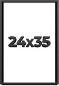 24x35 Shadow Box Frame Black | 1 Inch Deep Solid Wood Shadowbox Display Frame | UV Resistant Acrylic Plexiglass, Acid Free Backing, and Hanging Hardware | Dugan Picture Frame Style