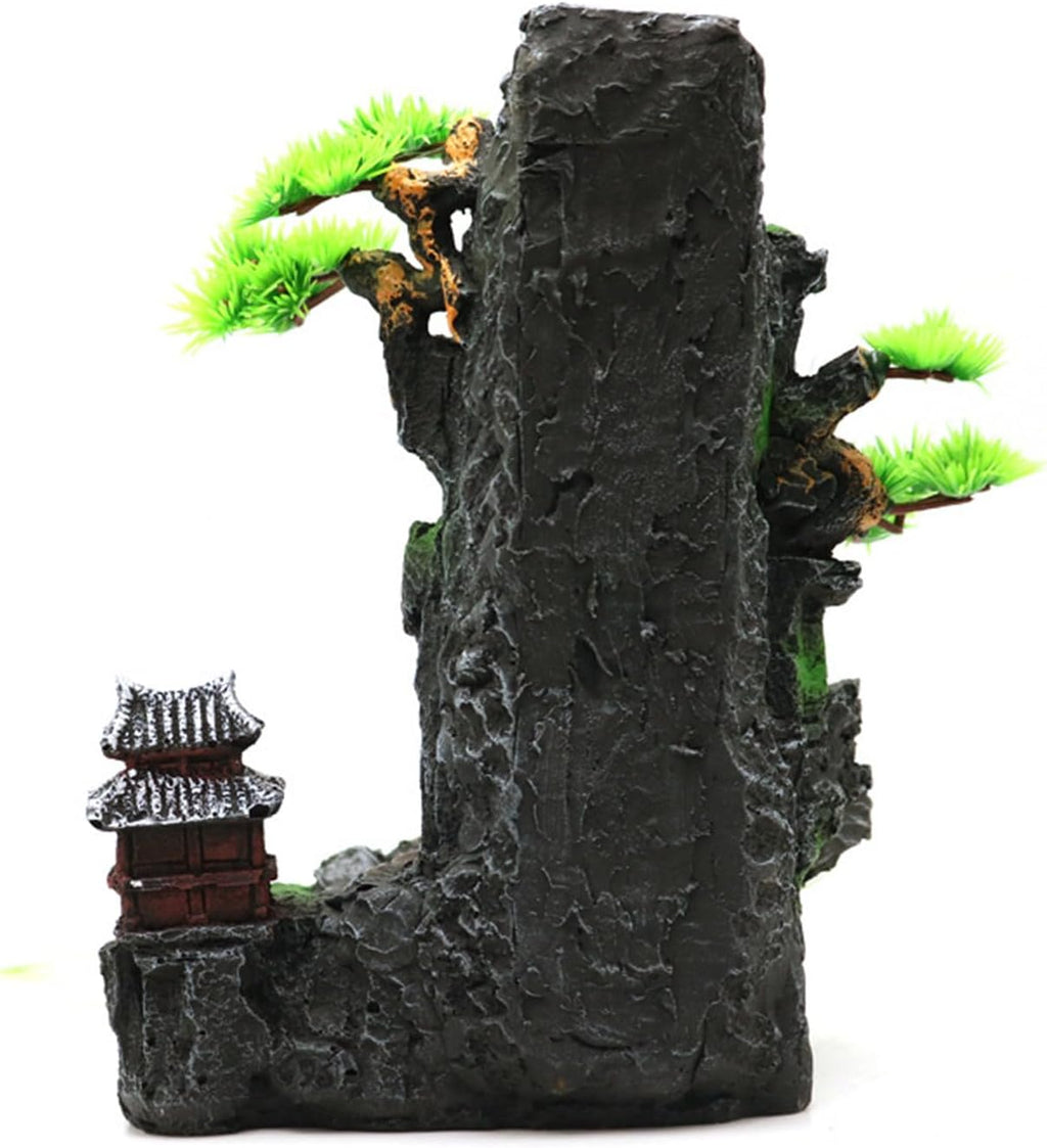 Naturalistic Resin Waterfall Mountain Aquarium Ornament With Flowing Waterfall Effect For Fish Tanks Habitat Decors