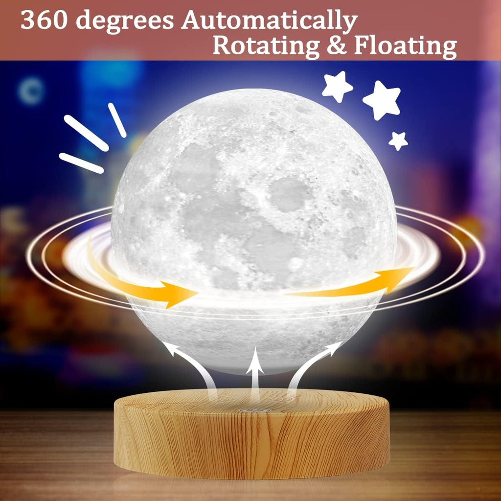 VGAzer Levitating Moon Lamp 5.9 Inch 16 Colors Moon Lamp 3D Moon LED Light with Remote Control for Unique Gifts,Room Decor,Night Light,Office Desk Toys