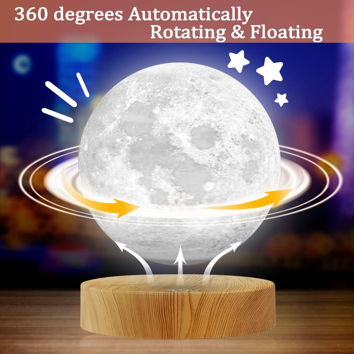 VGAzer Levitating Moon Lamp 5.9 Inch 16 Colors Moon Lamp 3D Moon LED Light with Remote Control for Unique Gifts,Room Decor,Night Light,Office Desk Toys