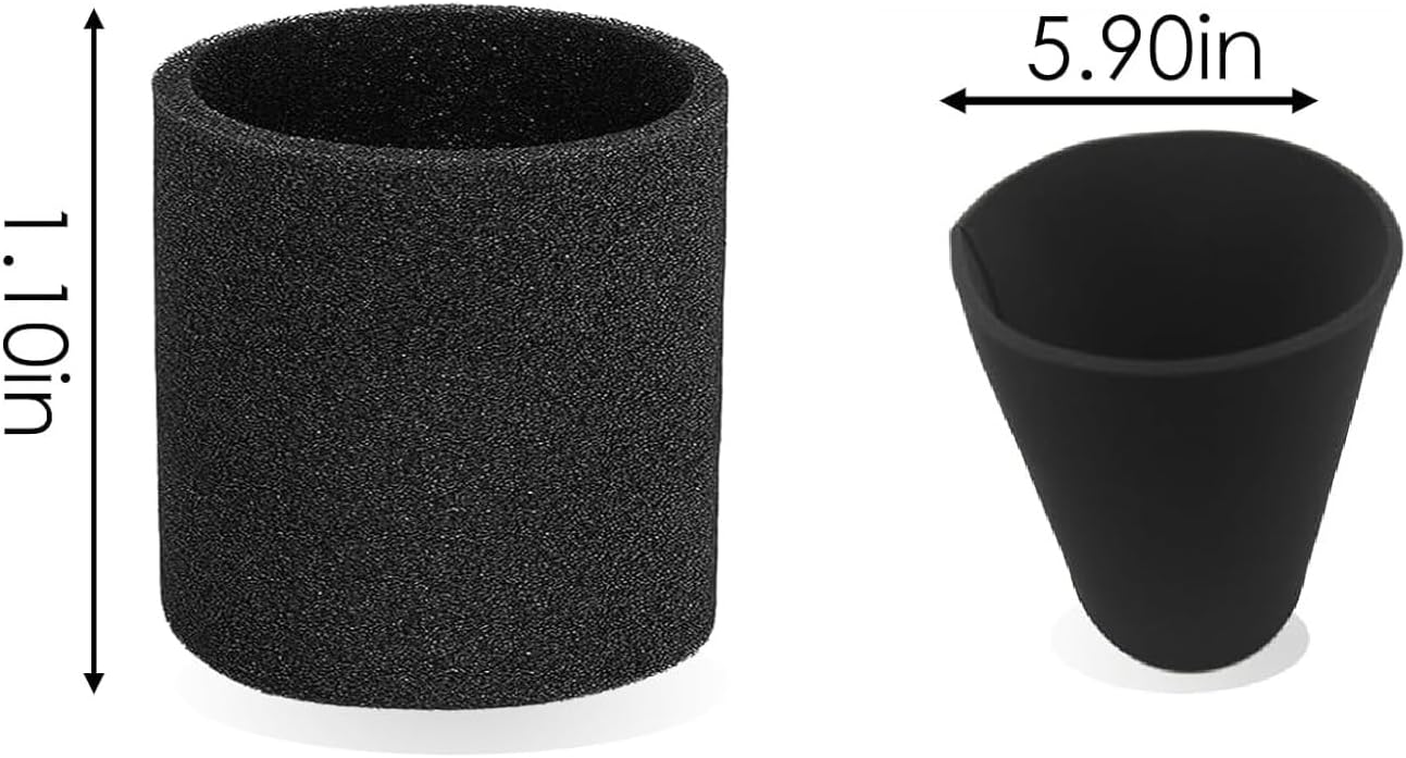 VF4000 Filter Replacement for Ridgid Shop Vac Filters 5-20 Gallon Ridgid Vacuum Filter 6-9 Gallon Husky Vacuum, with 2 Foam Sleeve 2 Filter