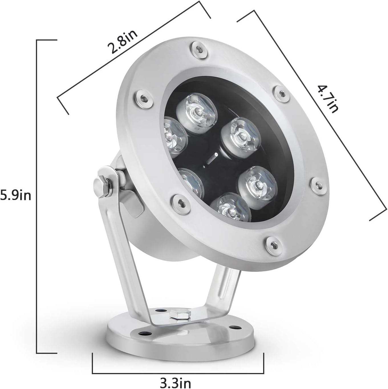 Underwater Light 18W RGB Waterproof Grade IP68 LED Color Changing Spot Light Landscape Lighting Suitable for Swimming Pools, Fountains, Waterfalls, Aquariums（Not Include Transformer）