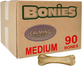 Bonies Natural Calming Formula Small-Sized Single Bone - Contains Chamomile & Lavender, Help Anxiety, Excessive Barking & Trembling, Chicken Flavor, [Medium Dogs], 90 Bones