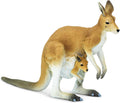 Safari Ltd. Kangaroo with Joey - Hand-Painted, Lifelike 4.75" Model Figure - Educational Toy for Boys, Girls & Kids Ages 3+