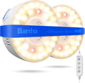 Barrina Orbgrow OG09 Puck Grow Light with Timer, 660nm Red LEDs 18W(2 x 9W, 270 Watt Equiv), Full Spectrum Plant Light for Indoor Plant, Magnetic & Linkable, 5 Levels Dimmable for Plant Shelf, 2 Packs